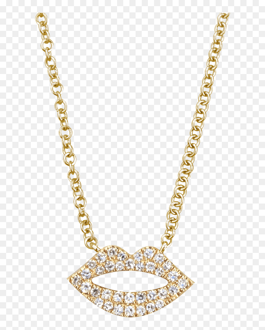 Lip Yellow Gold And Diamond Necklace - Texture Storm Black Paparazzi, HD Png Download - corrente png