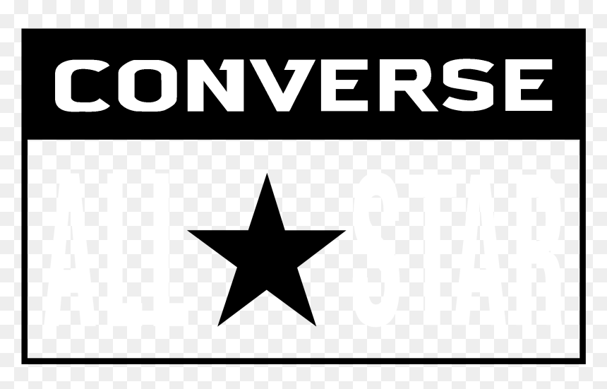 Converse All Star Logo Black And White - Converse All Star, HD Png Download - all white png