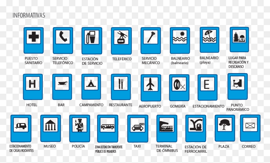 Información Turística Y De Servicios - Señales De Tráfico Estación De Servicio, HD Png Download - señales de transito png