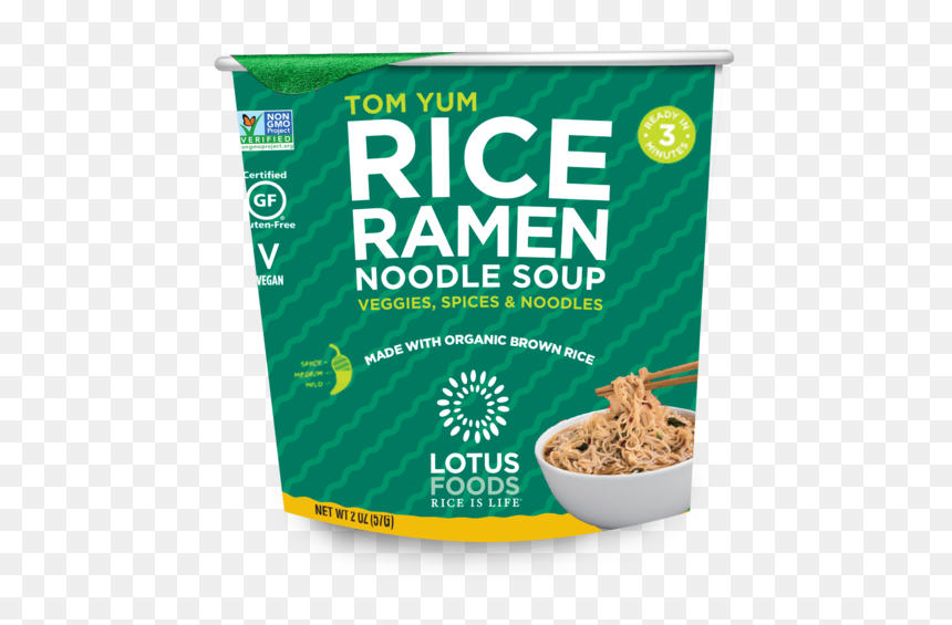 Lotus Foods Tom Yum Rice Ramen Noodle Soup - Muesli, HD Png Download - ramen noodle png