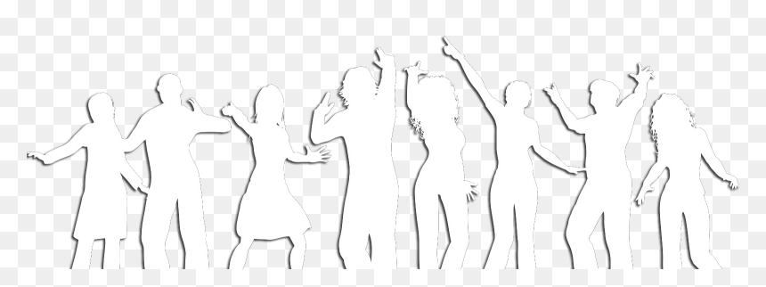 White Silhouette Of People Png, Transparent Png - crowd of people png