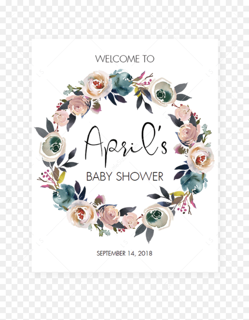 Floral Welcome Baby Shower, HD Png Download - flower wreath png