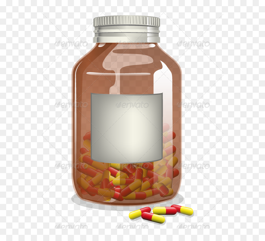 Glass Bottle, HD Png Download - pill bottle png