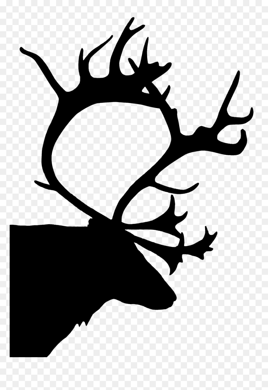 Christmas Silhouette White And Black, HD Png Download - deer head silhouette png