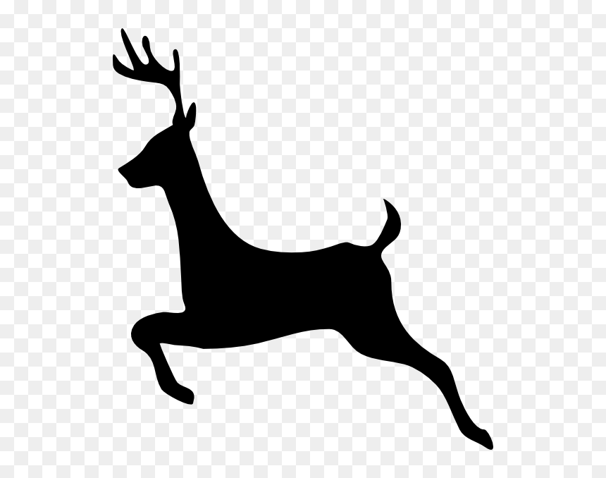Reindeer Clipart Silhouette, HD Png Download - deer head silhouette png