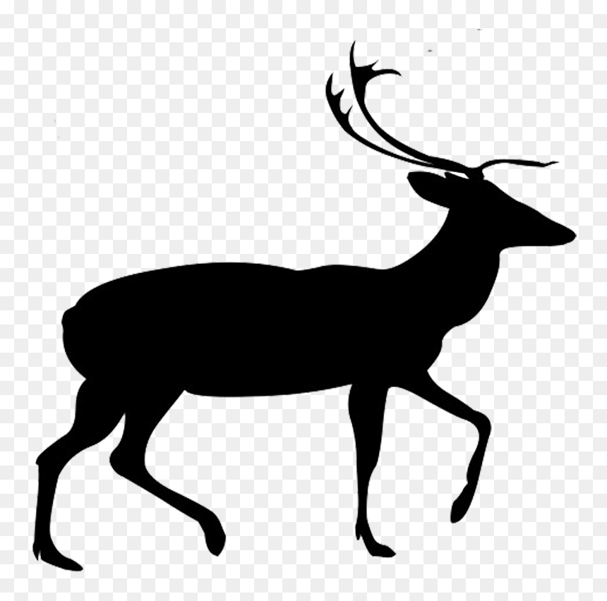 Elk Silhouette Png, Transparent Png - deer head silhouette png