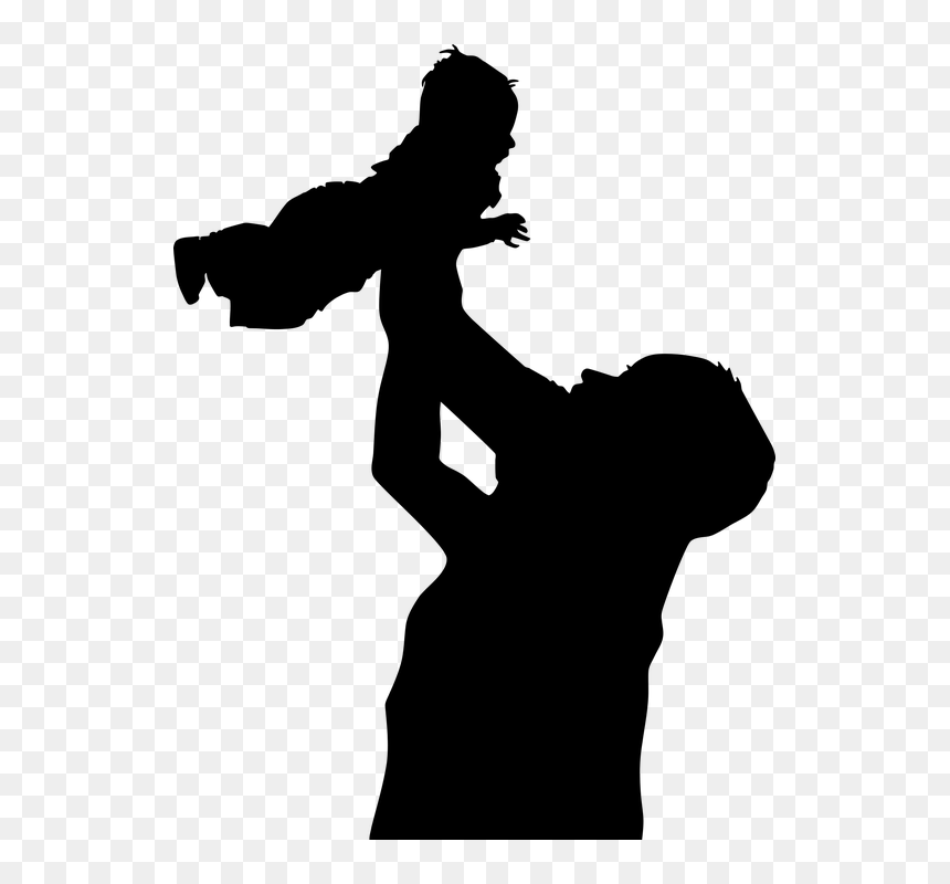 Dad And Son Silhouette, HD Png Download - family silhouette png