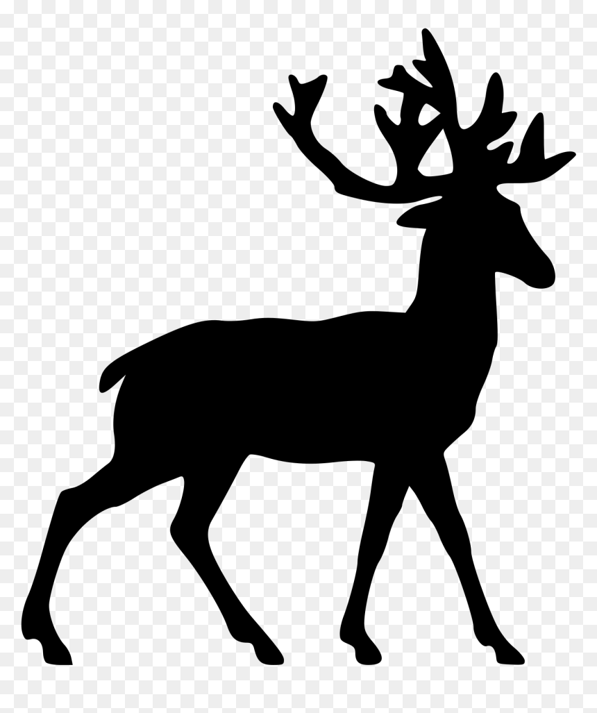 Deer Black, HD Png Download - deer head silhouette png