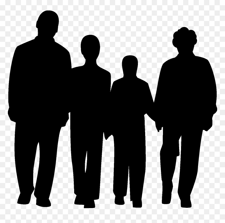 Family Silhouette Png, Transparent Png - family silhouette png