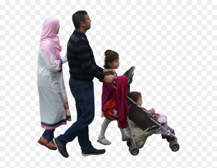 Indian People Walking Png, Transparent Png - family silhouette png