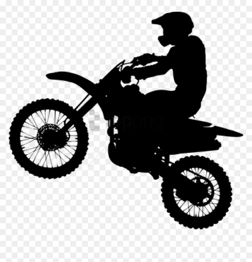 Dirt Bike Silhouette, HD Png Download - hero bike png
