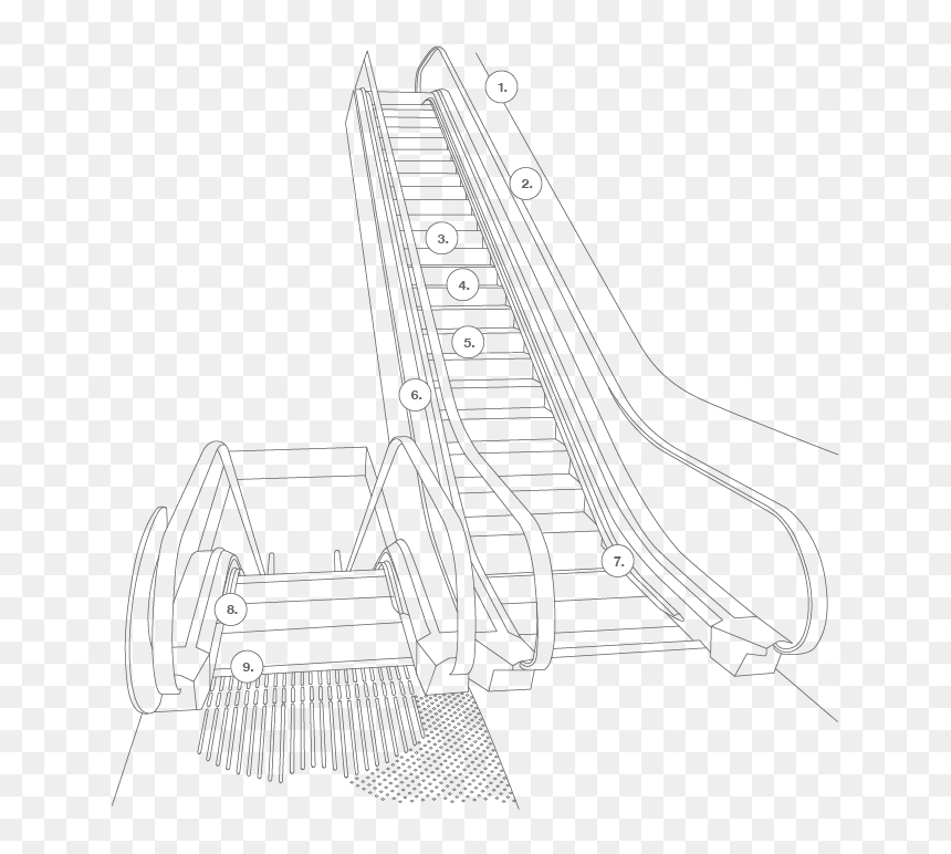 Drawing At Getdrawings Com - Escalera Electrica Medidas, HD Png Download - escalator png