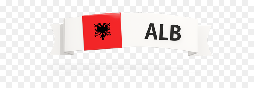 Flag On Banner - Albania Flag, HD Png Download - red sash png