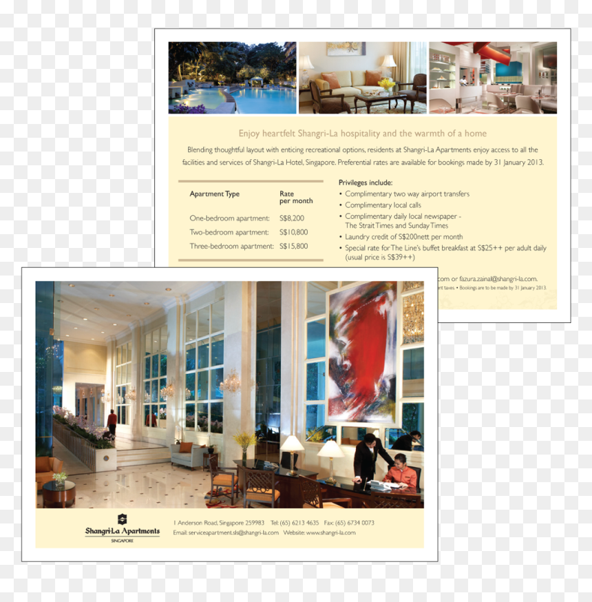 Corporate Privileges Post Card - Shangri La Residence Singapore, HD Png Download - post card png