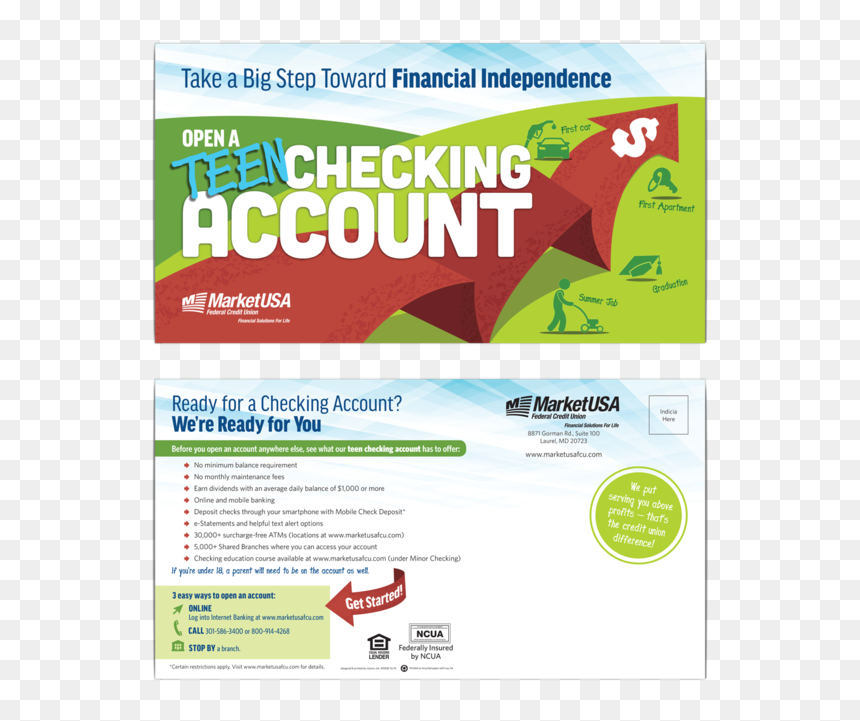 Postcard Market Usa Teen Checking Front Bck, HD Png Download - post card png