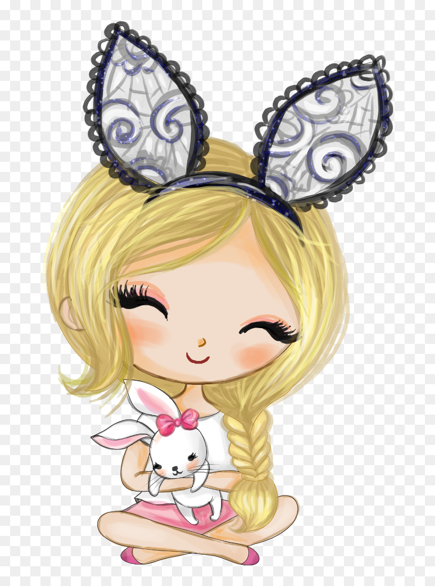 #girl #niña #rabbit #easter #pascuas - Cartoon, HD Png Download - pascuas png