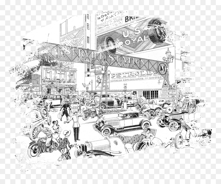 1924 - Sketch, HD Png Download - lineas decorativas doradas png