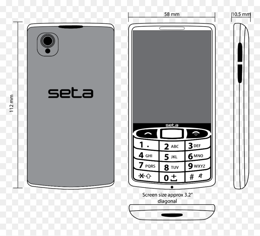 Feature Phone, HD Png Download - seta 3d png
