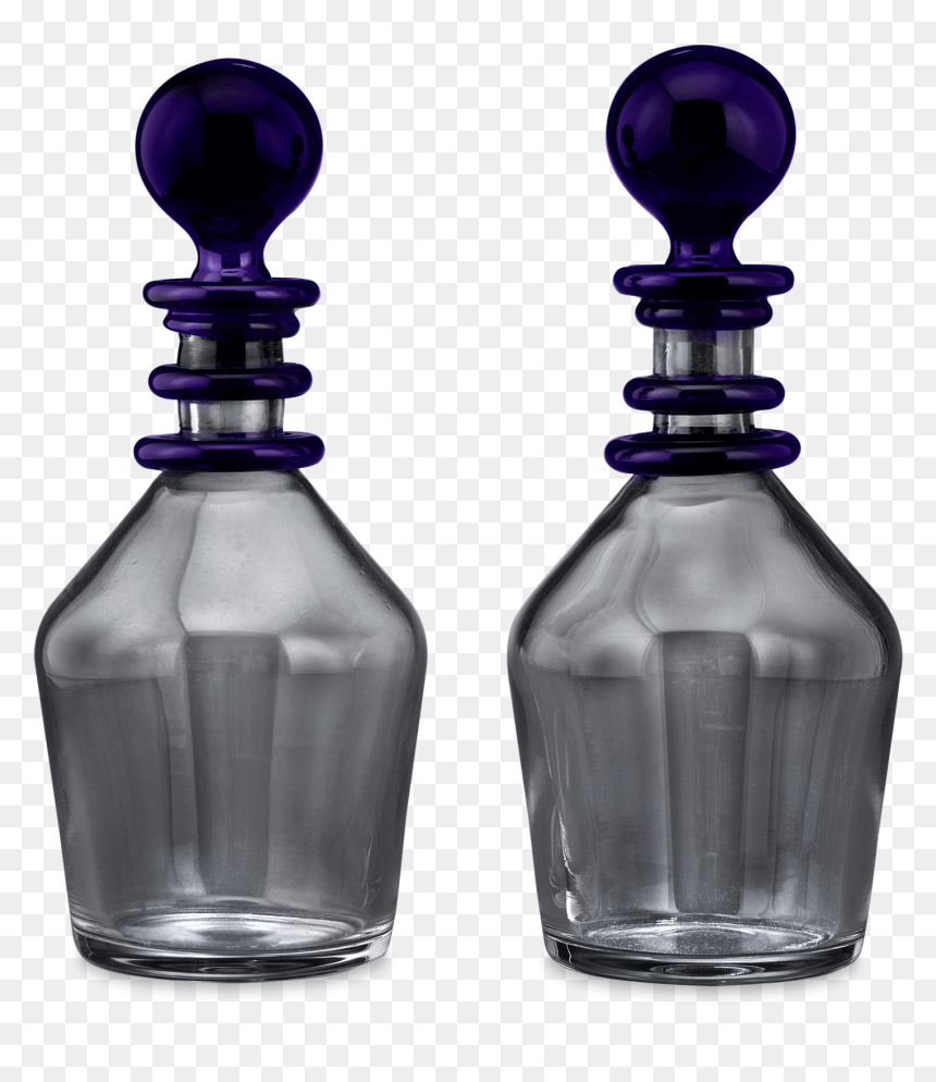 Pair Of Crystal Decanters - Glass Bottle, HD Png Download - purple crystal png