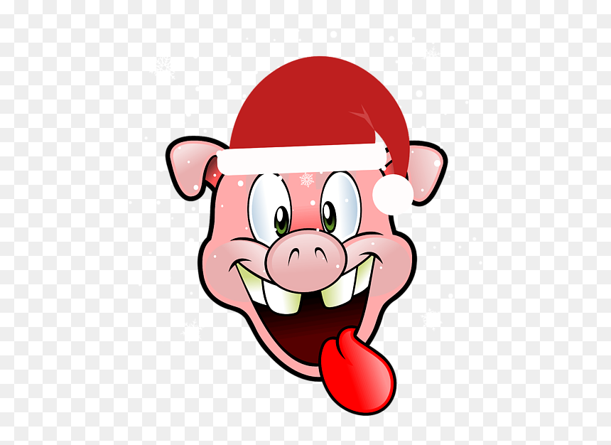 Pig With Santa Hat, HD Png Download - drunk santa png