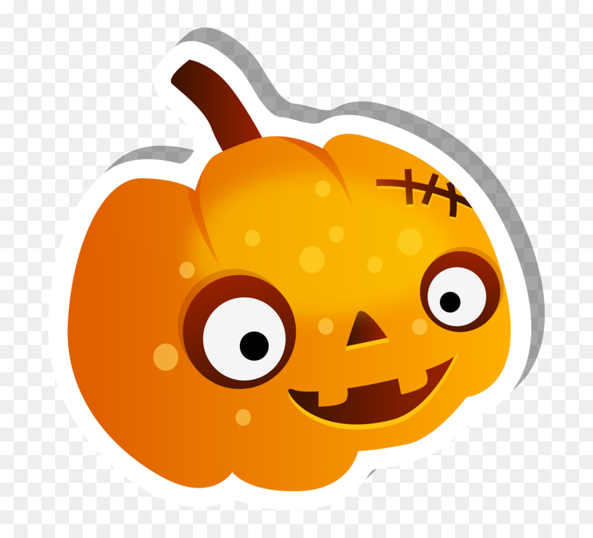 Happy Face Jack O" Lantern Sticker - Jack-o'-lantern, HD Png Download - happy pumpkin png
