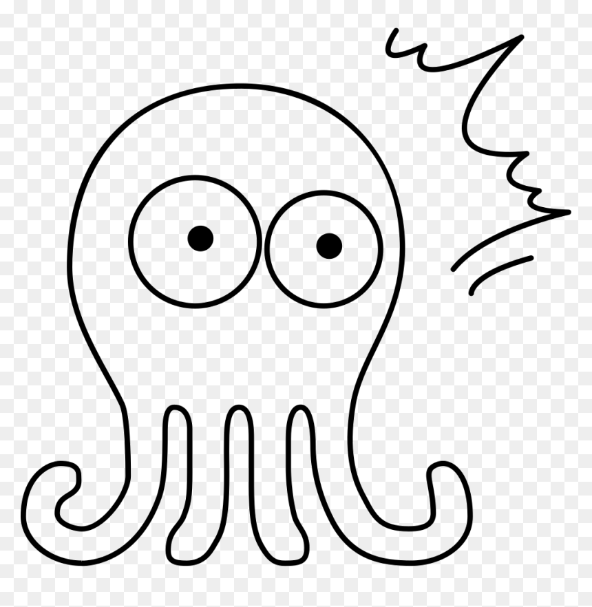 Message Octopus - Line Art, HD Png Download - octopus.png