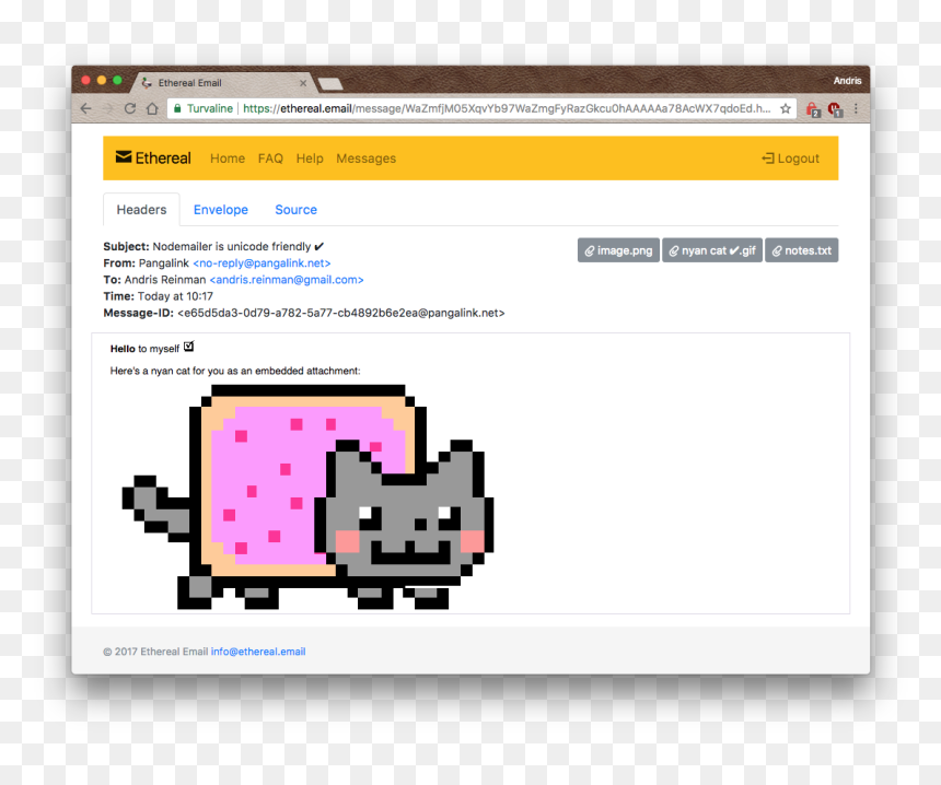 Nyan Cat Png Transparent, Png Download - email envelope png