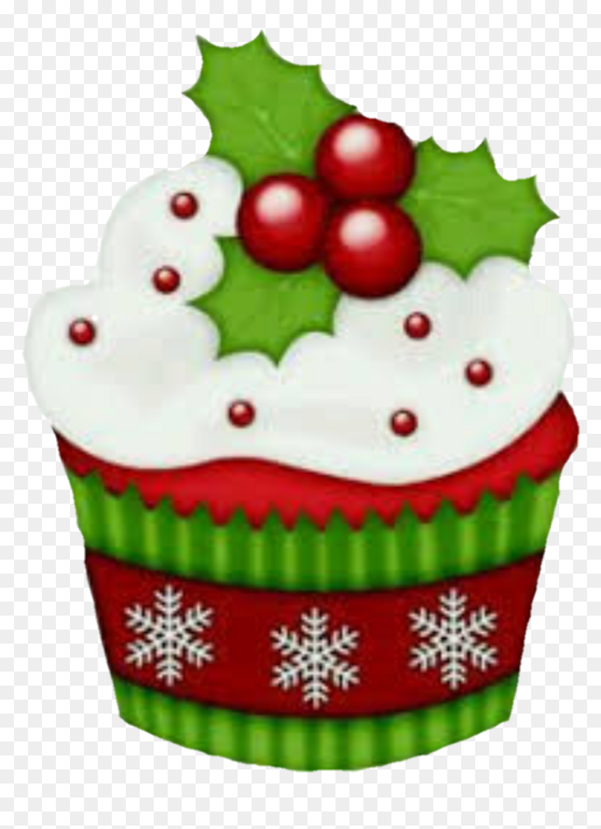 Png Cup Cake Christmas Clipart , Png Download - Christmas Cake Free Clip Art, Transparent Png - cupcake clip art png