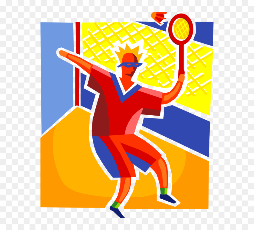 Vector Illustration Of Sport Of Badminton Player Swings, HD Png Download - swings png