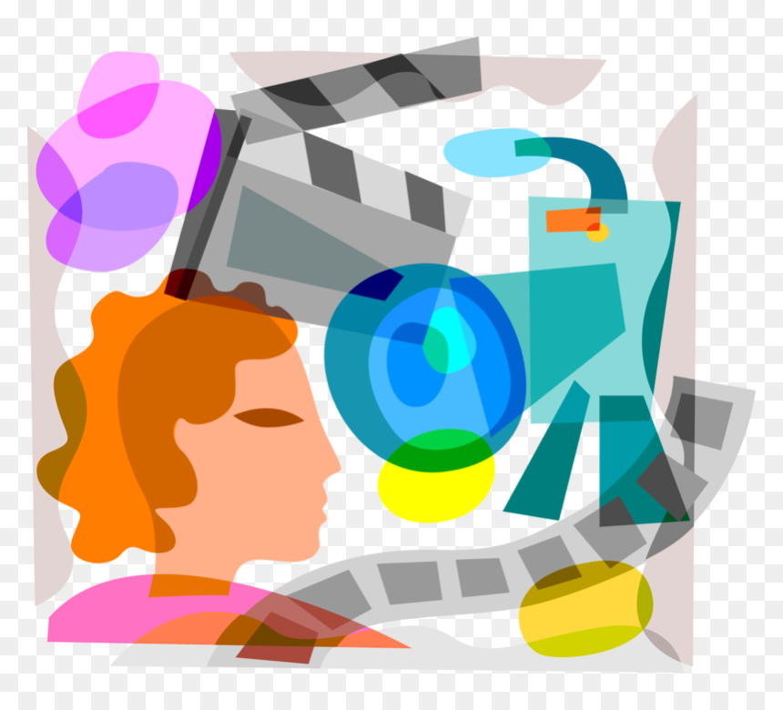Vector Illustration Of Hollywood Cinematic Motion Picture - Graphic Design, HD Png Download - film clapper png