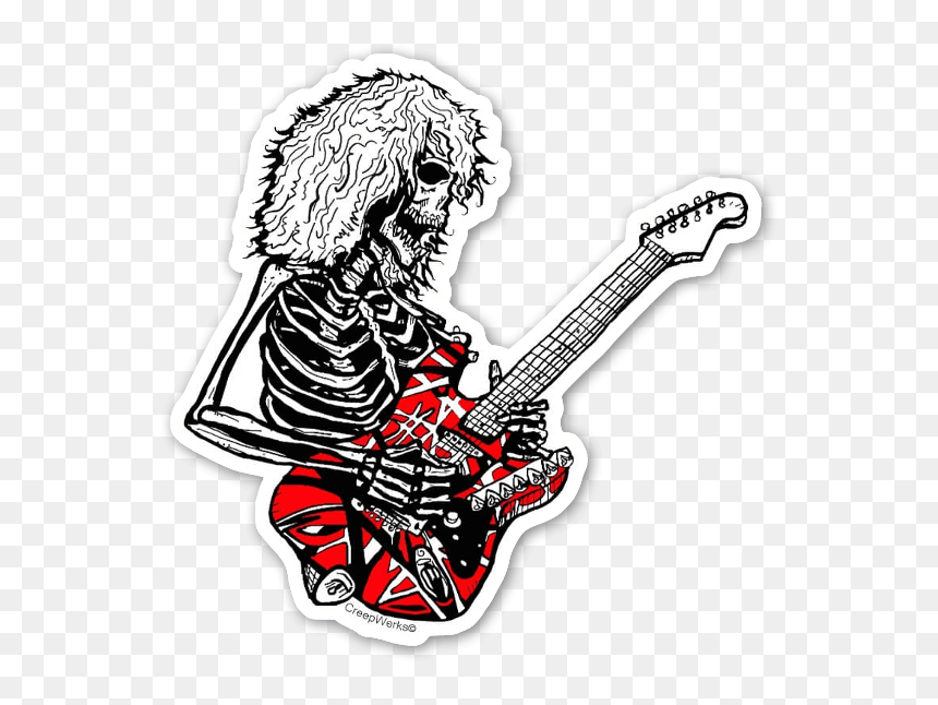 Dead E Van Halen Sticker - Skeleton Van Halen, HD Png Download - bubble bass png