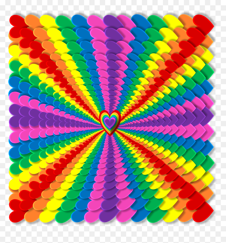 Arco Iris De Corazones, HD Png Download - rainbow hearts png