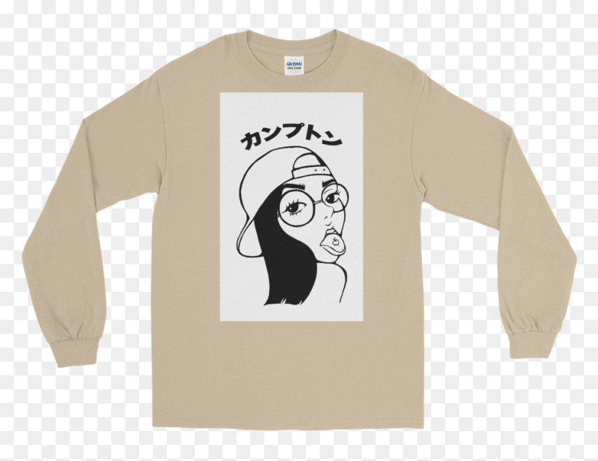 Mockup Flat-front Sand - Japanese Long Sleeve Shirt, HD Png Download - long sleeve png