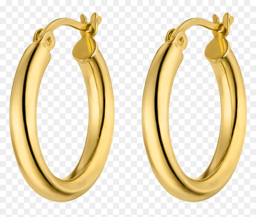 Earrings, HD Png Download - gold hoop png