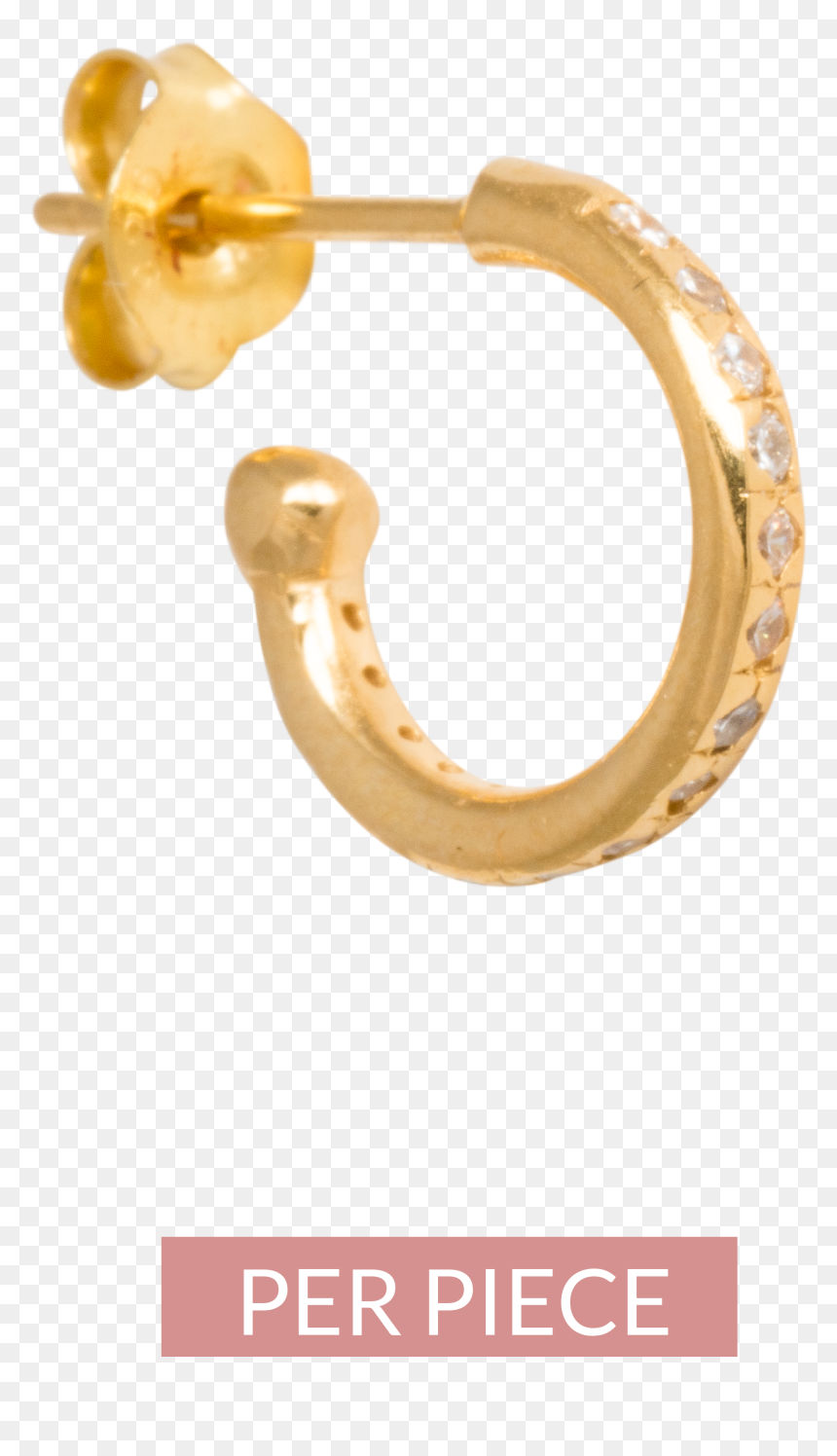 Zirconia Earring Gold Eline Rosina - Earring, HD Png Download - gold hoop png