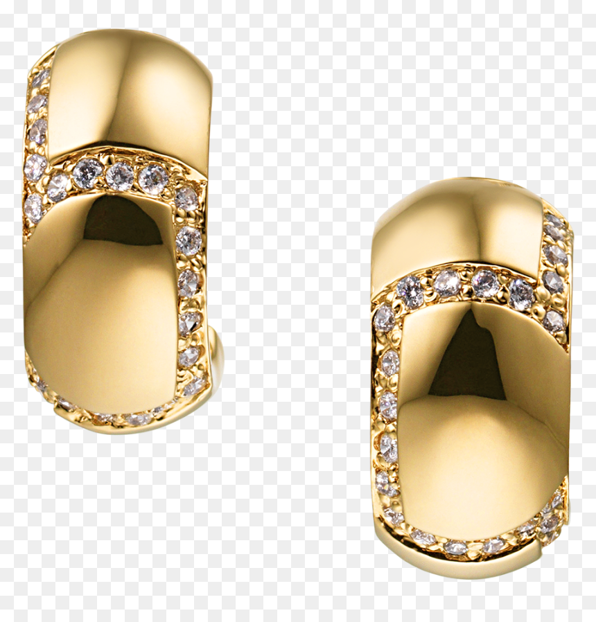 Earrings, HD Png Download - gold hoop png