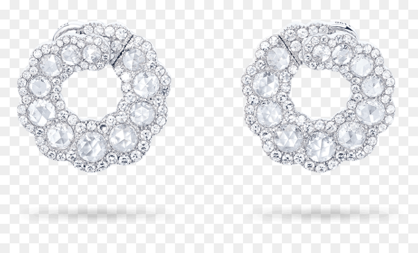 Rose Cut Mini Curved Hoop Earrings - Earrings, HD Png Download - gold hoop png