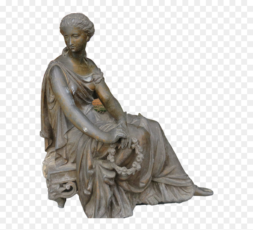 Sculpture, Garden Figurines, Youth Stalk, Female - Garden Statue Transparent Png, Png Download - statues png