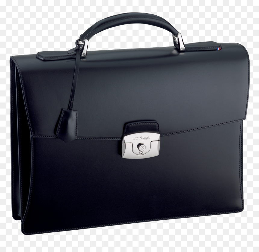 St Dupont Briefcase, HD Png Download - black leather png