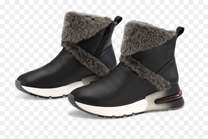 Ash Shoes Klimax Boots Black Leather And Grey Faux - Ash Boots, HD Png Download - black leather png