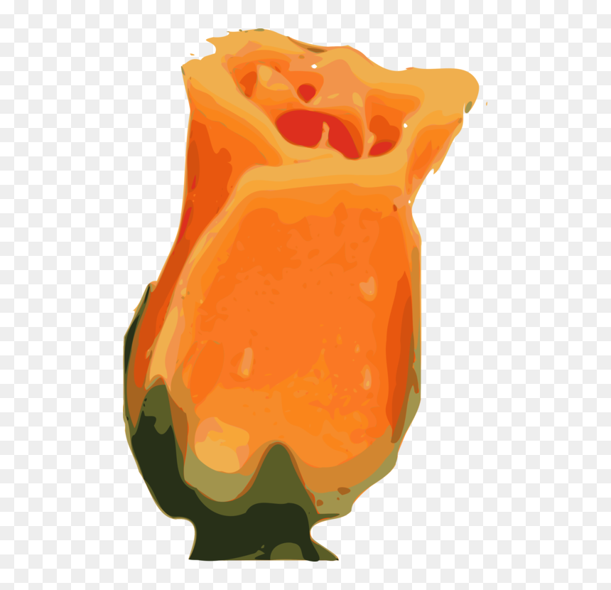 Orange,artifact,vase - Clip Art Single Stem Rose In Orange, HD Png Download - orange watercolor png