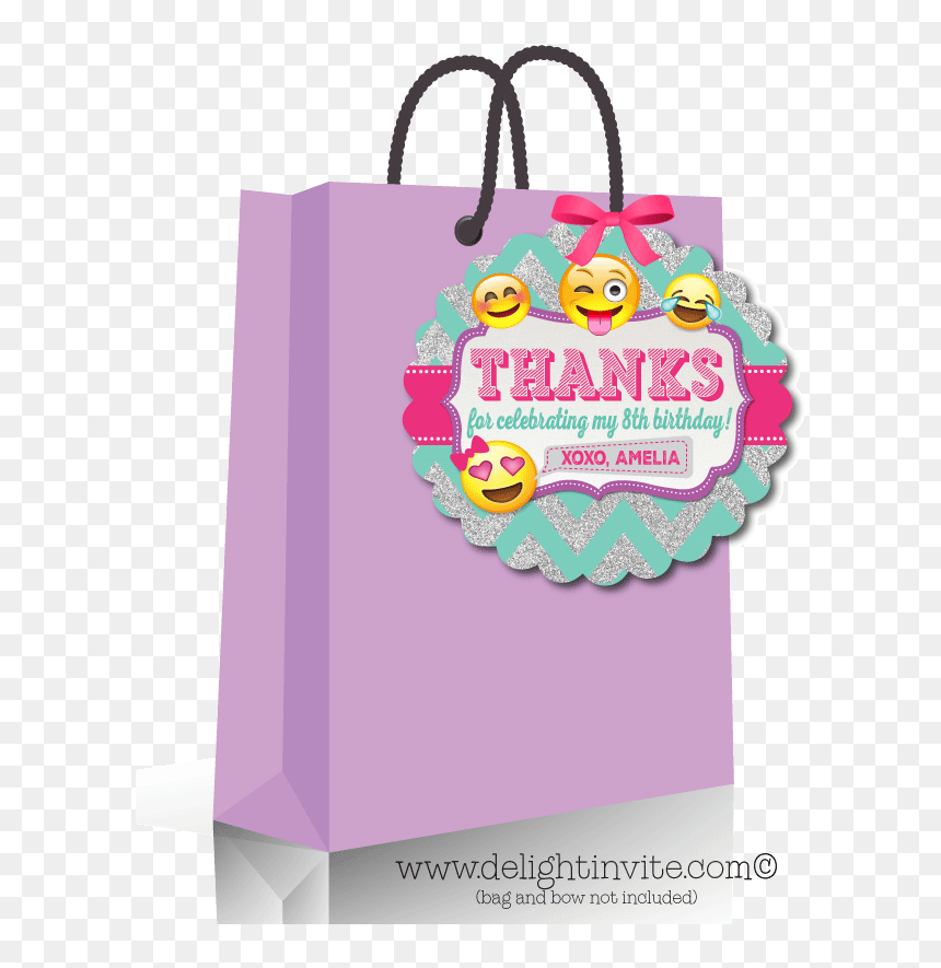 Emoji Omg Birthday Favor Tags - Birthday Giveaways Card, HD Png Download - bow emoji png