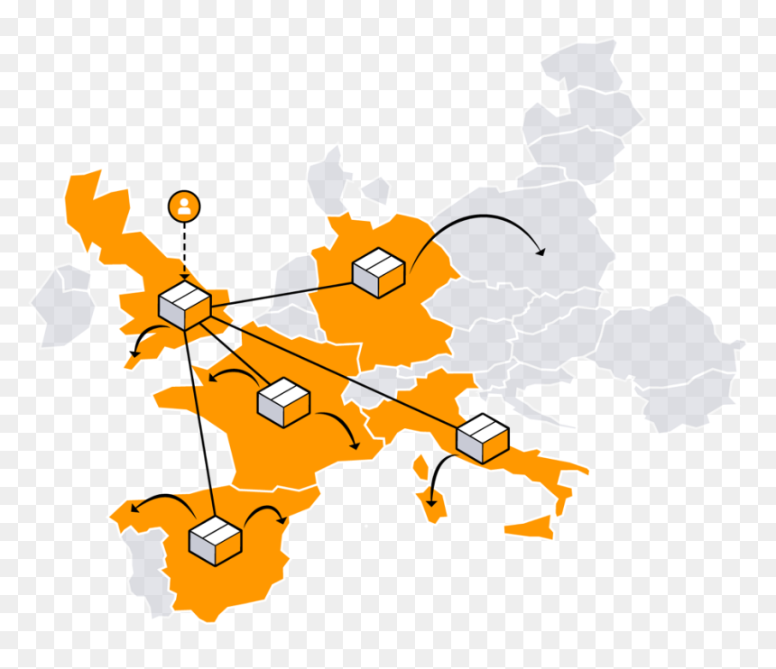 France And Germany Cross Border, HD Png Download - amazon .png
