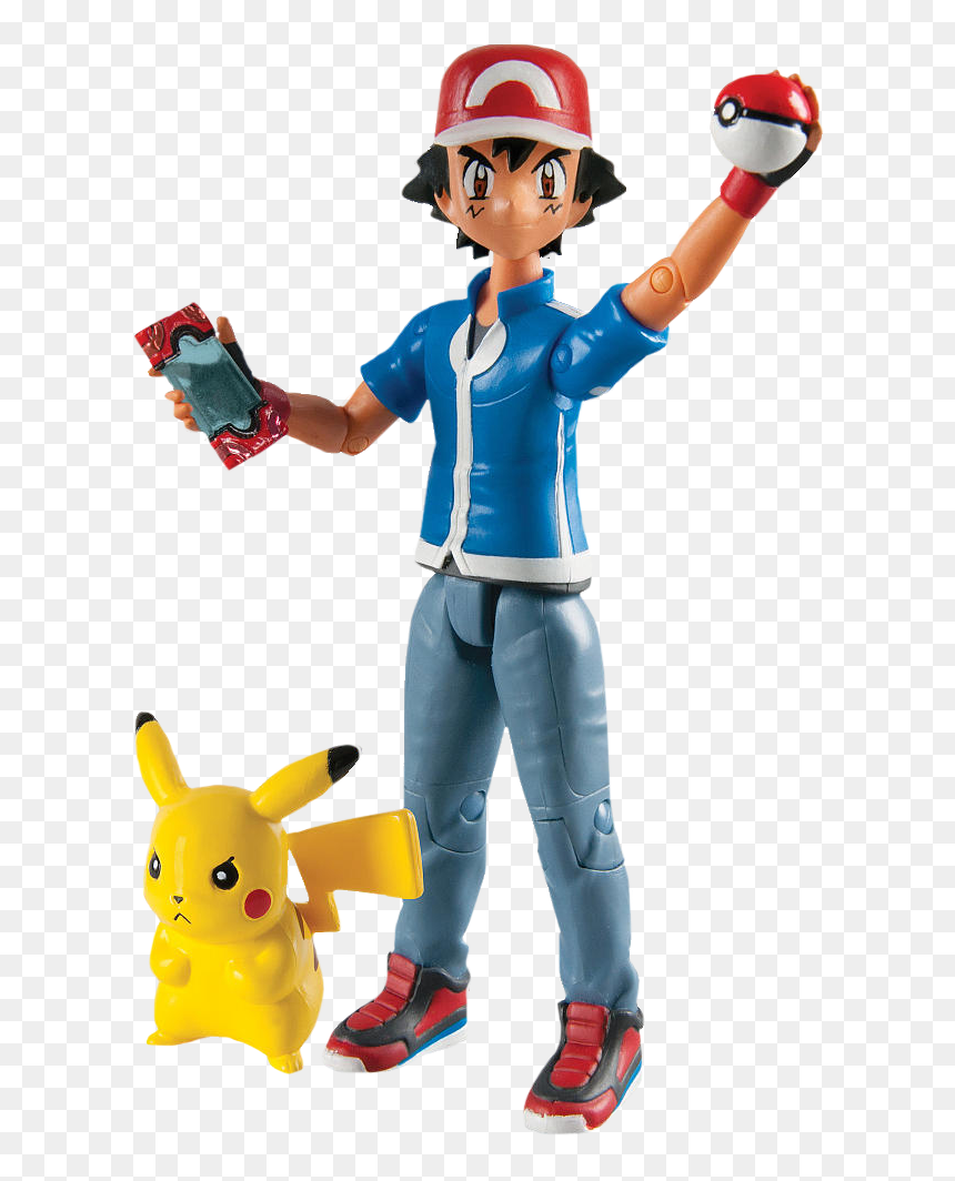 Ash And Pikachu Action 5” Figure Set - Ash Action Figure Pokemon, HD Png Download - ash and pikachu png