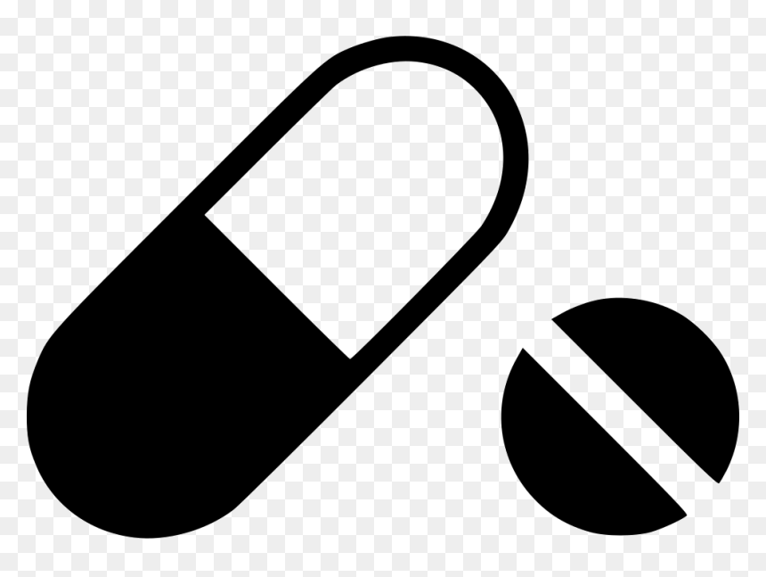 Pill Clipart Black And White - Transparent Black And White Pill, HD Png Download - calendar icon png black