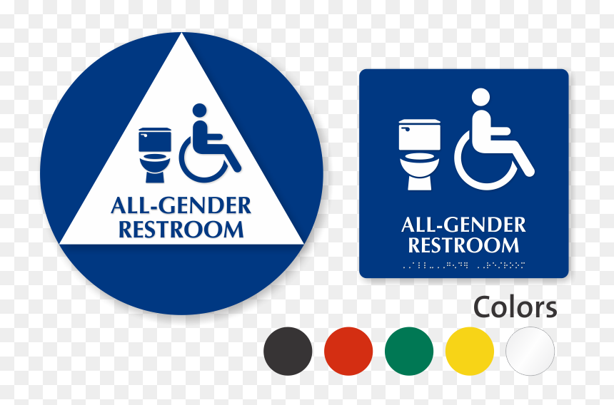 All Gender Washroom Sign, HD Png Download - bathroom symbol png