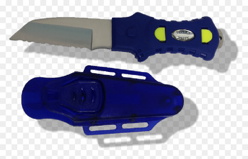 Angled Dive Knife With Hard Case - Utility Knife, HD Png Download - hand with knife png