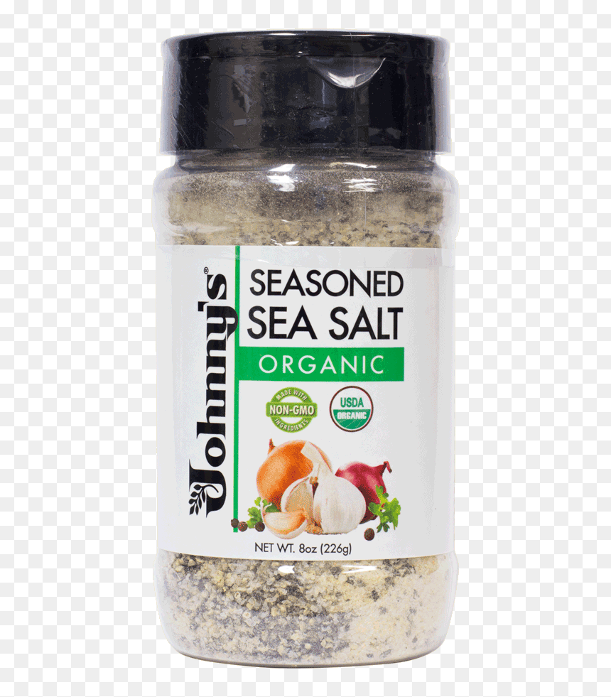 Johnny"s Organic Seasoned Sea Salt 8oz - Johnnys Sea Salt Seasoning, HD Png Download - seasoning png