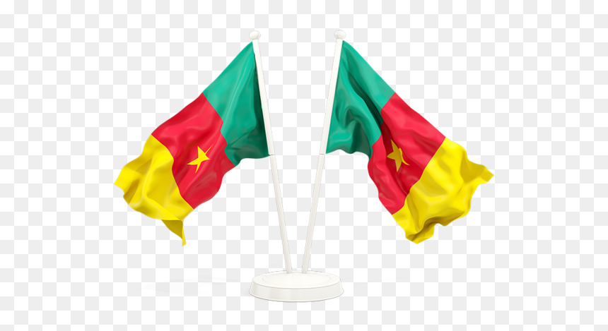 Two Waving Flags - Waving Bangladesh Flag Png, Transparent Png - cameroon flag png