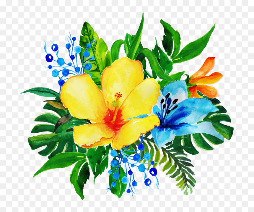 Watercolor Painting, HD Png Download - floral elements png